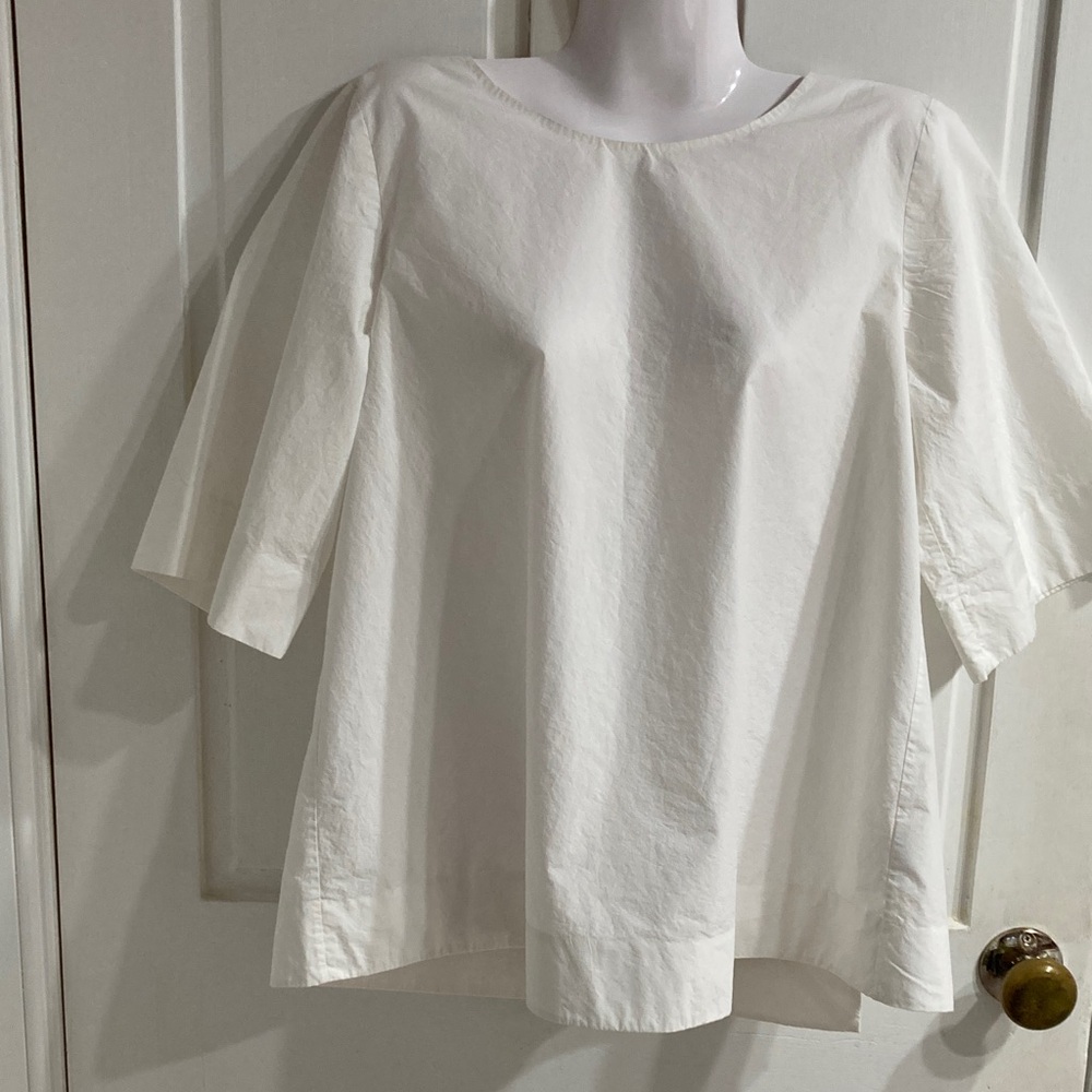 COS White Boxy Short-Sleeve Blouse